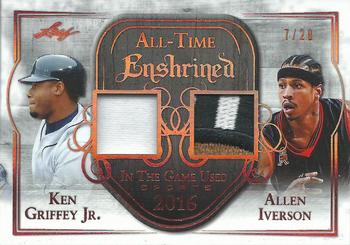 2018 Leaf In The Game Used Sports - All-Time Enshrined Relics #ATE-05 Ken Griffey Jr. / Allen Iverson Front