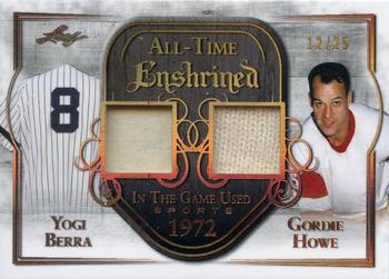 2018 Leaf In The Game Used Sports - All-Time Enshrined Relics #ATE-10 Yogi Berra / Gordie Howe Front