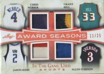 2018 Leaf In The Game Used Sports - Award Seasons Relics #AS-10 Chris Webber / Grant Hill / Jason Kidd / Allen Iverson Front