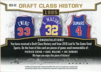 2018 Leaf In The Game Used Sports - Draft Class History Relics #DCH-02 Patrick Ewing / Karl Malone / Joe Dumars Back