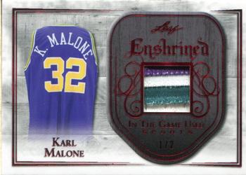 2018 Leaf In The Game Used Sports - Enshrined Prime Relics Red Prismatic #EP-23 Karl Malone Front