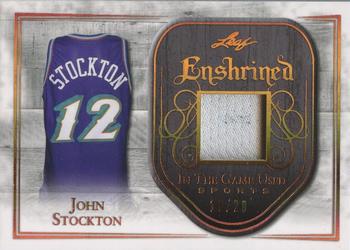 2018 Leaf In The Game Used Sports - Enshrined Relics #E-20 John Stockton Front