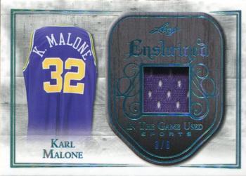 2018 Leaf In The Game Used Sports - Enshrined Relics Blue Prismatic #E-23 Karl Malone Front