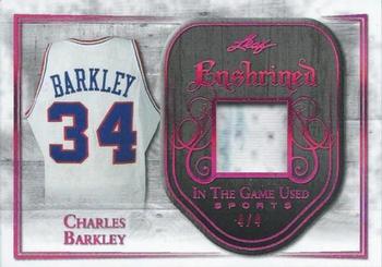 2018 Leaf In The Game Used Sports - Enshrined Relics Magenta Prismatic #E-04 Charles Barkley Front