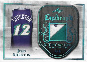 2018 Leaf In The Game Used Sports - Enshrined Relics Magenta Prismatic #E-20 John Stockton Front