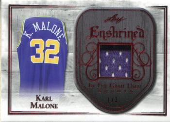 2018 Leaf In The Game Used Sports - Enshrined Relics Red Prismatic #E-23 Karl Malone Front