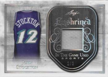2018 Leaf In The Game Used Sports - Enshrined Relics Silver Prismatic #E-20 John Stockton Front