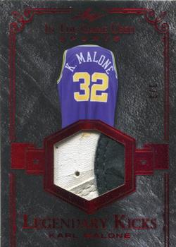 2018 Leaf In The Game Used Sports - Legendary Kicks Relics Red Prismatic #LK03 Karl Malone Front
