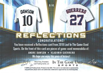 2018 Leaf In The Game Used Sports - Reflections Relics #R-14 Andre Dawson / Vladimir Guerrero Back