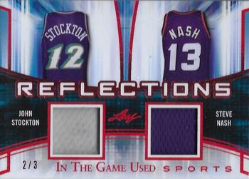 2018 Leaf In The Game Used Sports - Reflections Relics Red Prismatic #R-29 John Stockton / Steve Nash Front