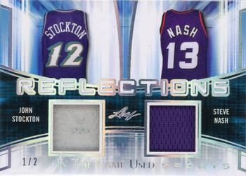 2018 Leaf In The Game Used Sports - Reflections Relics Silver Prismatic #R-29 John Stockton / Steve Nash Front