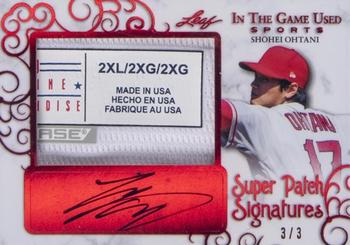 2018 Leaf In The Game Used Sports - Super Patch Signatures Red Prismatic #SPS-SO2 Shohei Ohtani Front