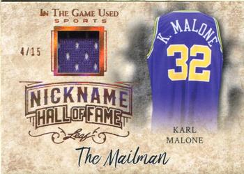 2018 Leaf In The Game Used Sports - The Nickname Hall of Fame Relics #NHF-20 Karl Malone Front