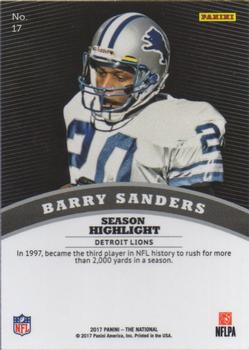 2017 Panini National Convention VIP #17 Barry Sanders Back