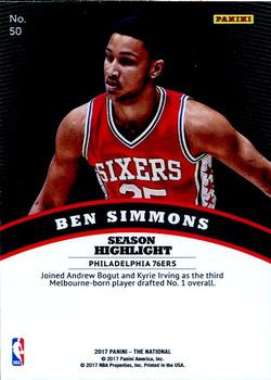 2017 Panini National Convention VIP #50 Ben Simmons Back