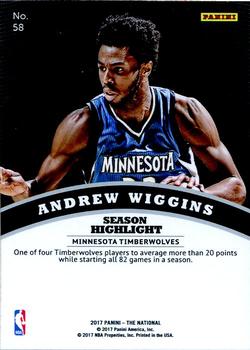 2017 Panini National Convention VIP #58 Andrew Wiggins Back