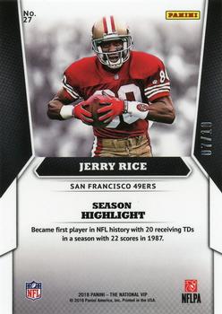 2018 Panini National VIP Gold - Gold #27 Jerry Rice Back