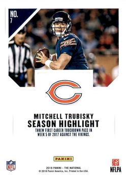 2018 Panini National Convention #7 Mitchell Trubisky Back