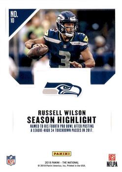 2018 Panini National Convention #10 Russell Wilson Back