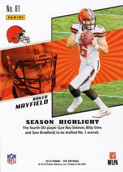 2018 Panini National Convention #81 Baker Mayfield Back