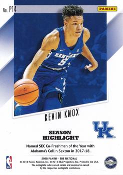 2018 Panini National Convention - NBA Prospects #P14 Kevin Knox Back