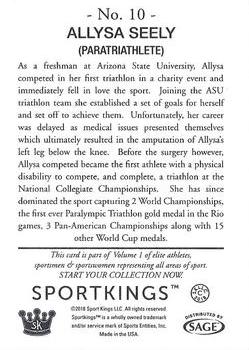 2018 Sportkings #10 Allysa Seely Back