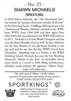 2018 Sportkings #25 Shawn Michaels Back