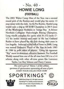 2018 Sportkings #40 Howie Long Back