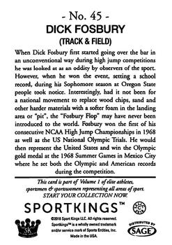 2018 Sportkings #45 Dick Fosbury Back