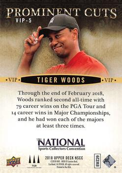 2018 Upper Deck National Convention VIP Prominent Cuts #VIP-5 Tiger Woods Back