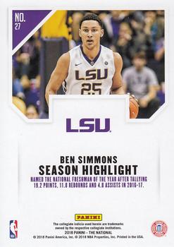 2018 Panini National Convention - Magnetic Fury #27 Ben Simmons Back