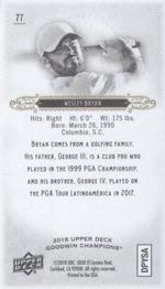 2018 Upper Deck Goodwin Champions - Minis #77 Wesley Bryan Back