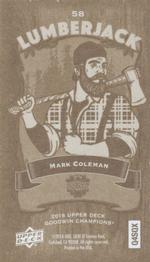 2018 Upper Deck Goodwin Champions - Minis Wood Lumberjack #58 Mark Coleman Back