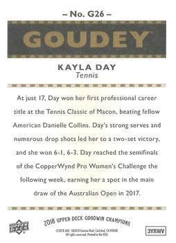 2018 Upper Deck Goodwin Champions - Goudey #G26 Kayla Day Back