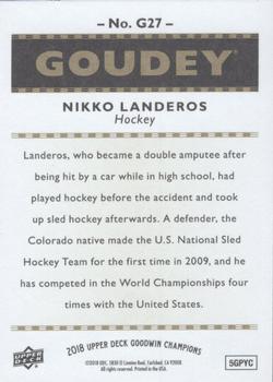 2018 Upper Deck Goodwin Champions - Goudey #G27 Nikko Landeros Back
