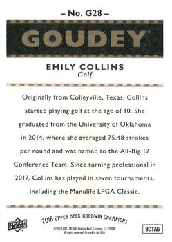 2018 Upper Deck Goodwin Champions - Goudey #G28 Emily Collins Back
