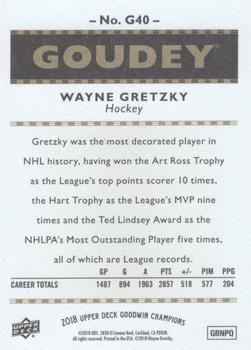 2018 Upper Deck Goodwin Champions - Goudey #G40 Wayne Gretzky Back