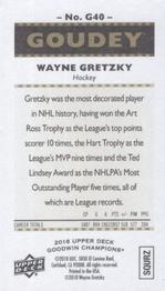 2018 Upper Deck Goodwin Champions - Goudey Minis #G40 Wayne Gretzky Back
