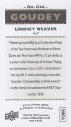 2018 Upper Deck Goodwin Champions - Goudey Minis #G44 Lindsey Weaver Back