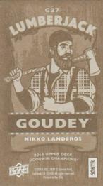 2018 Upper Deck Goodwin Champions - Goudey Minis Wood Lumberjack #G27 Nikko Landeros Back