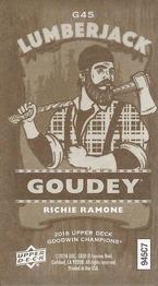 2018 Upper Deck Goodwin Champions - Goudey Minis Wood Lumberjack #G45 Richie Ramone Back