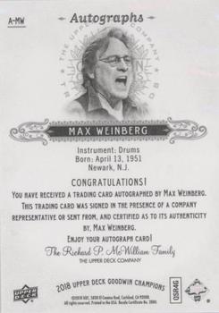 2018 Upper Deck Goodwin Champions - Autographs #A-MW Max Weinberg Back