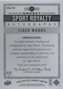 2018 Upper Deck Goodwin Champions - Goudey Sport Royalty Autographs #SRA-TW Tiger Woods Back