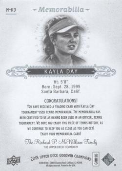 2018 Upper Deck Goodwin Champions - Memorabilia #M-KD Kayla Day Back