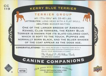 2018 Upper Deck Goodwin Champions - Canine Companions Manufactured Patch #CC119 Kerry Blue Terrier Back
