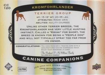 2018 Upper Deck Goodwin Champions - Canine Companions Manufactured Patch #CC120 Kromfohrlander Back