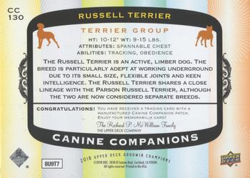 2018 Upper Deck Goodwin Champions - Canine Companions Manufactured Patch #CC130 Russell Terrier Back