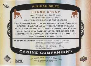 2018 Upper Deck Goodwin Champions - Canine Companions Manufactured Patch #CC150 Finnish Spitz Back