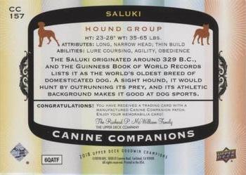 2018 Upper Deck Goodwin Champions - Canine Companions Manufactured Patch #CC157 Saluki Back
