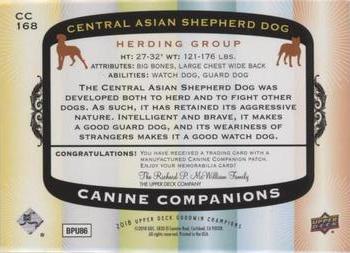 2018 Upper Deck Goodwin Champions - Canine Companions Manufactured Patch #CC168 Central Asian Shepherd Dog Back